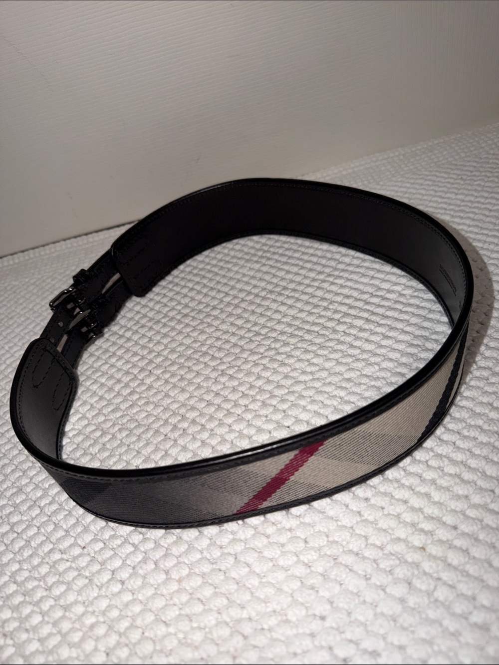 Burberry Ombré Check Double Buckle Belt 32/80